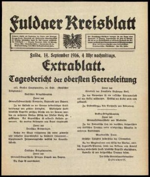 Ausgabe vom Donnerstag, den 14. September 1916.