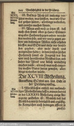 Die XCVIII Abtheilung. Anruffung Gottes um sein Licht in der Prüfung nöthig