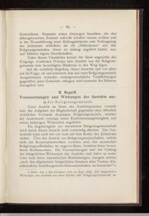 II. Begriff, Voraussetzung und Wirkung des Austritts ...