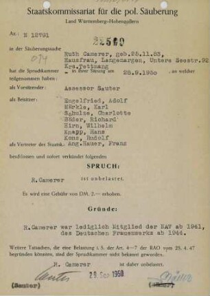 Camerer, Ruth
