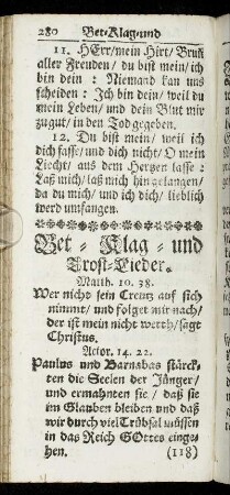 Bet- Klag- und Trost-Lieder.