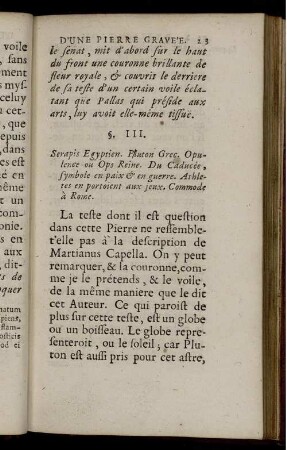 §. III. Serapis Egyptien. Pluton Grec. [...]