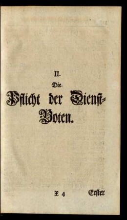 II. Die Pflicht der Dienst-Boten
