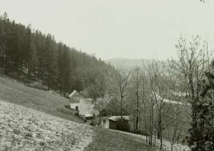 Lauterbach-Hüttengrund, Grube Rosenstock Morgengang, Huthaus am Hang des Schlettenbachtales