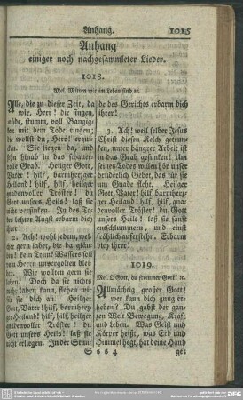 Anhang einiger noch nachgesammleter Lieder