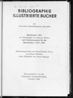 1987: Berichtsjahr 1987 mit Nachträgen zu früheren Jahren und Fünfjahrregister für die Berichtsjahre 1983 - 1987