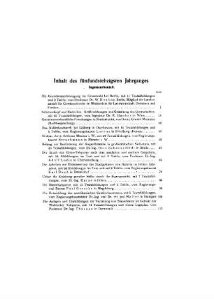 Inhalt des fünfundsiebzigsten Jahrganges