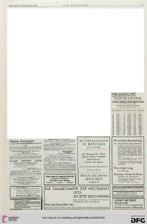 Nr. 9 (26. Feb. 1933), S. 3: Preisberichte
