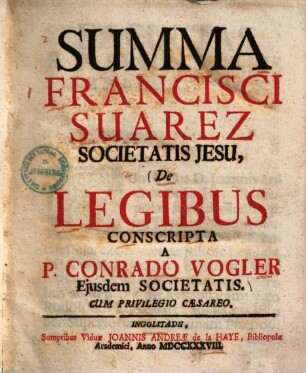Summa Fr. Suarez de legibus