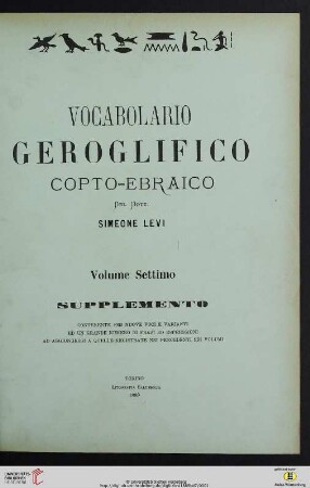 Band 7: Vocabolario geroglifico copto - ebraico: Supplemento