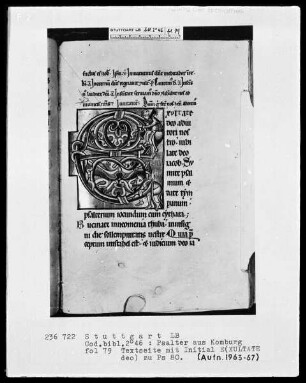 Psalter aus Comburg — Initiale E (xultate deo), Folio 79recto