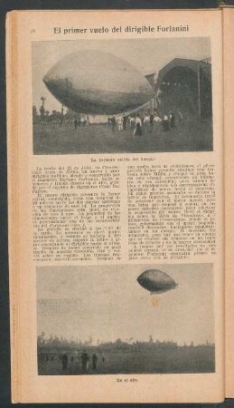 El primer vuelo del dirigible Forlanini