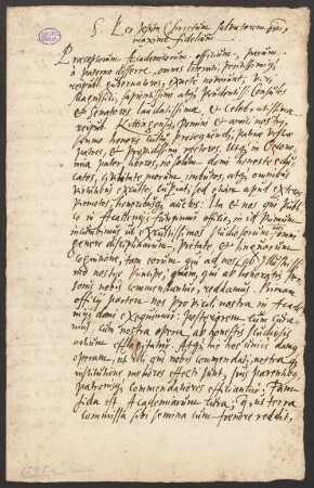 Lorenz Fabricius (1554 - 1629) Autographen: Brief von Lorenz Fabricius an den Senat der Universität Wittenberg - BSB Autogr.Cim. Fabricius, Lorenz