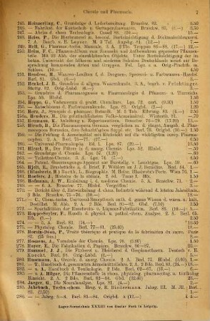 Lager-Verzeichnis ..., 33. Antiquaria aus dem Gebiete der Chemie und Pharmacie