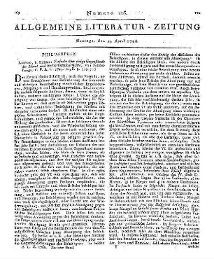 Lange, G.: Versuche über einige Gegenstände der Moral und Erfahrungsseelenlehre. Leipzig: Köhler 1795