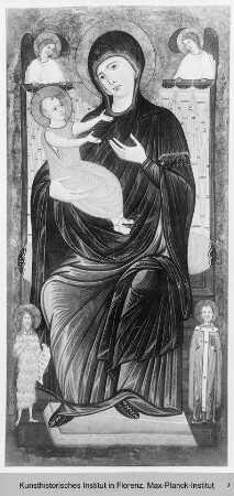 Madonna mit Kind, zwei Engeln, Johannes dem Täufer und Diakon - Madonnentafel