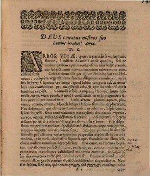 Dissertatio Philosophica De Felici Atque Infelici Hominis Arbore