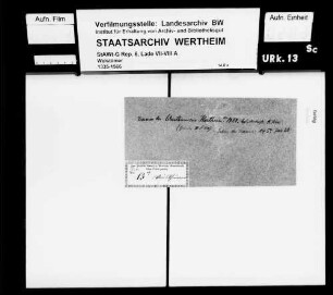 Vidimus in StAWt-G Rep. 6 Lade VII-VIIIa Nr. 13a