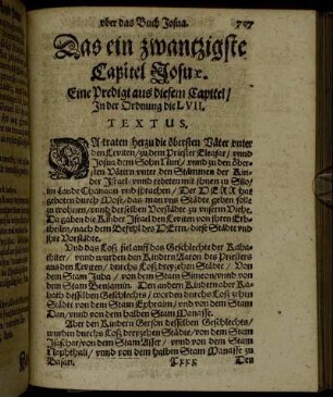 Das ein zwantzigste Capitel Josuae.