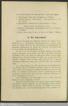 II. Die Lehrerschaft