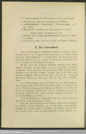 II. Die Lehrerschaft