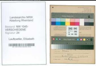 Entnazifizierung Elisabeth Laufkoetter , geb. 10.10.1898 ()