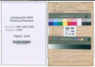 Entnazifizierung Josef Titgens , geb. 25.10.1901 (Bahnsekretaer)