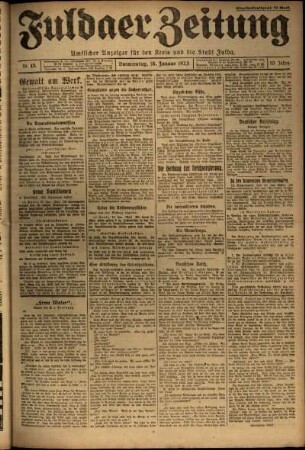 Ausgabe vom Donnerstag, den 18. Januar 1923.