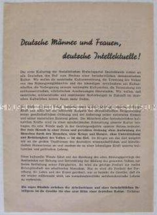 Propagandaschrift zum ersten Kulturtag der SED