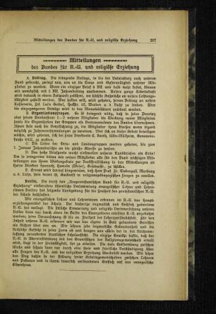 Mitteilungen des Bundes für R.-U. und religiöse Erziehung