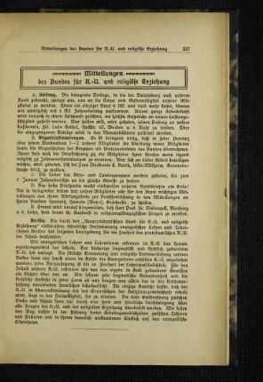 Mitteilungen des Bundes für R.-U. und religiöse Erziehung