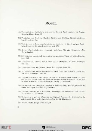 Möbel (Nr. 365-382)
