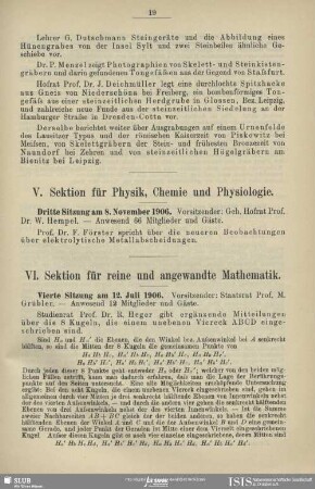V. Sektion für Physik, Chemie und Physiologie