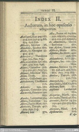 Index II. Auctorum, in hoc opusculo adlegatorum