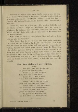 250. Vom Gebrauch der Glieder.