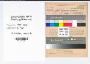 Entnazifizierung Heinrich Schueller, geb. 12.11.1907 (Postangest.)
