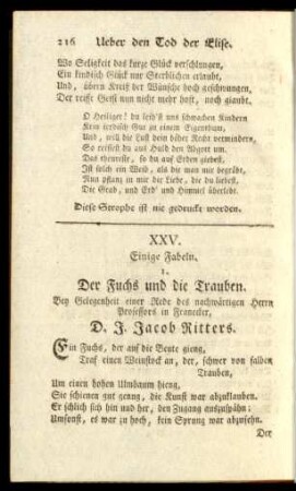XXV. Einige Fabeln