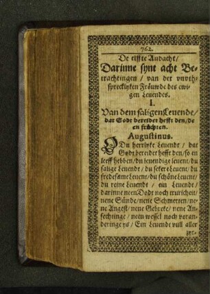 I. Van dem saligen Leuende/ dat Godt bereidet hefft ... [u. a.]