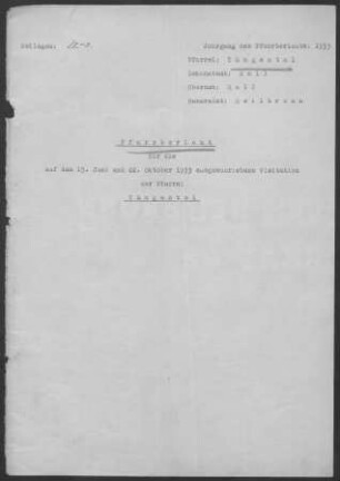 Tüngental-Hessental: Pfarrbericht 1933