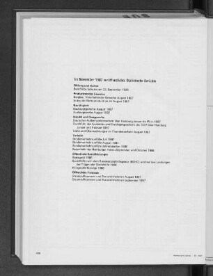 Im November 1987 veröffentlichte Statistische Berichte