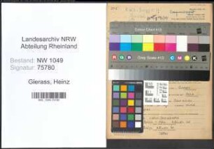 Entnazifizierung Heinz Gierass , geb. 20.04.1919 (Kontorist)