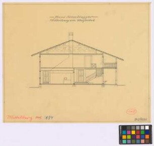 Mittelberg (Kleinwalsertal, [Landkreis Sonthofen]): Hof Moosbrugger. Haupthaus (Querschnitt)