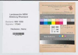 Entnazifizierung Heinz Van Heckeren, geb. 04.11.1906 (Reisender)