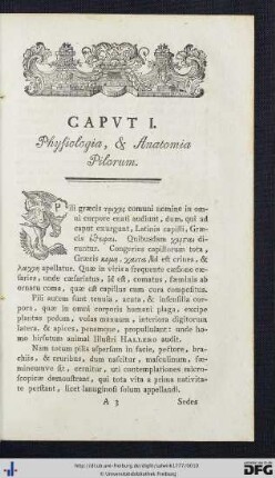 Caput I. Physiologia, & Anatomia Pilorum.
