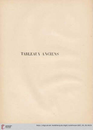 Tableaux Anciens (Nr. 1 - 59)