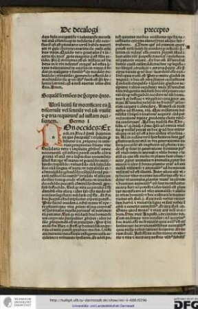 Non occides Exodi xx. Hoc est enim quintum preceptum in quo principaliter et explicite prohibetur ira, prorumpens in iniurias peremptorias humane vite...