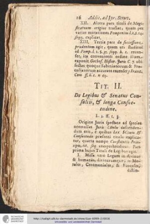 LIB. I. TIT. II. De Legibus Senatus Consullis, & longa Consuetudine