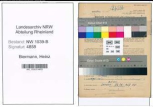 Entnazifizierung Heinz Biermann , geb. 18.12.1899 (Angestellter)