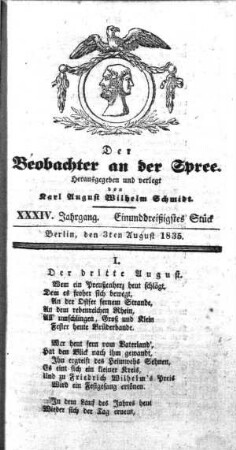 31. Stueck, 3. August 1835