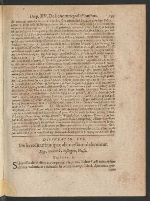 Disputatio XVI. De hereditatibus quae ab intestato deferuntur
